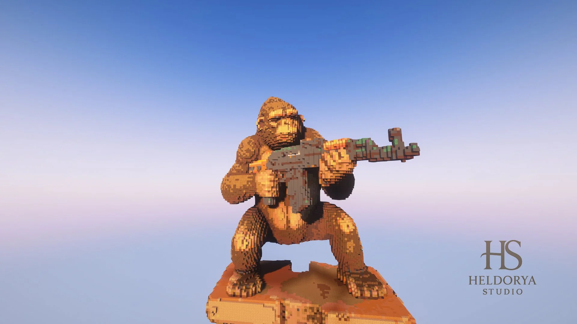Armed Gorilla Statue - Image 2