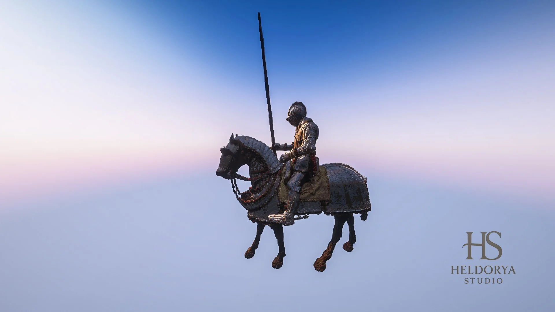 Armored Knight With Horse | 3D Statue | Vanilla ( Schem & Litematic) - Image 2