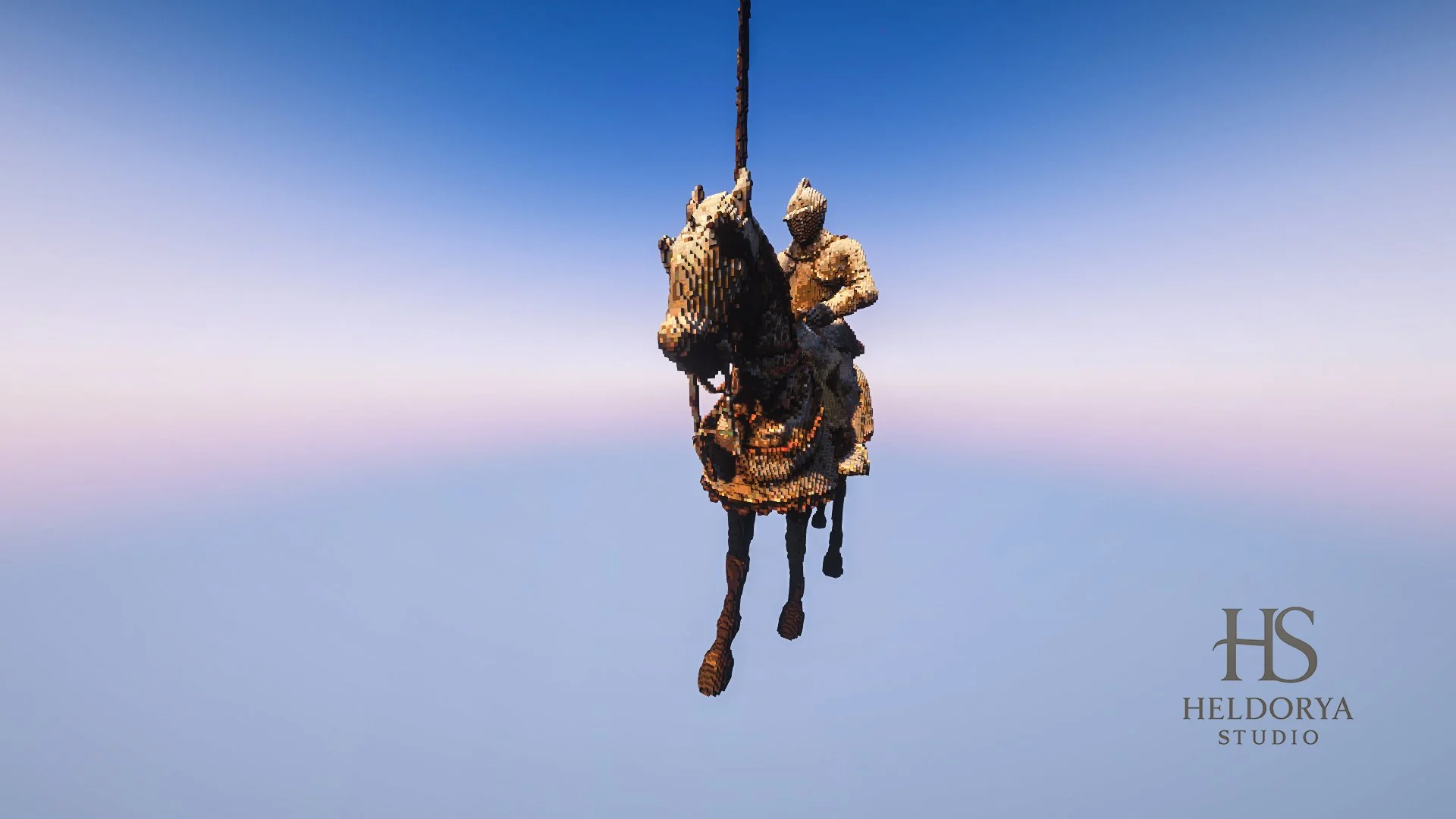 Armored Knight With Horse | 3D Statue | Vanilla ( Schem & Litematic) - Image 3