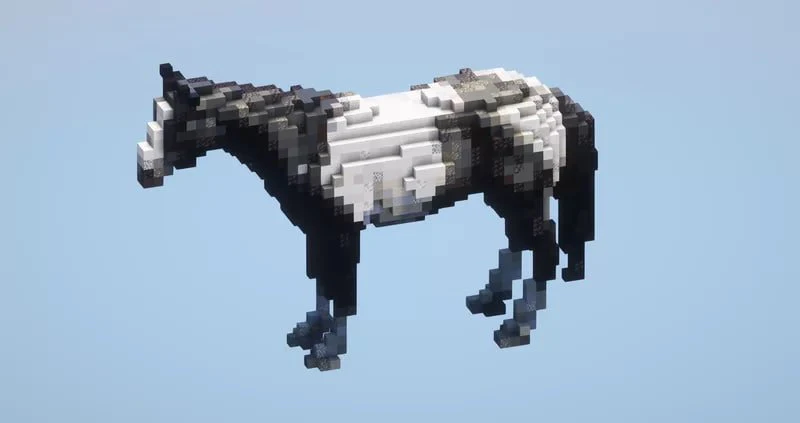 Black and White Horse Small - Image 2