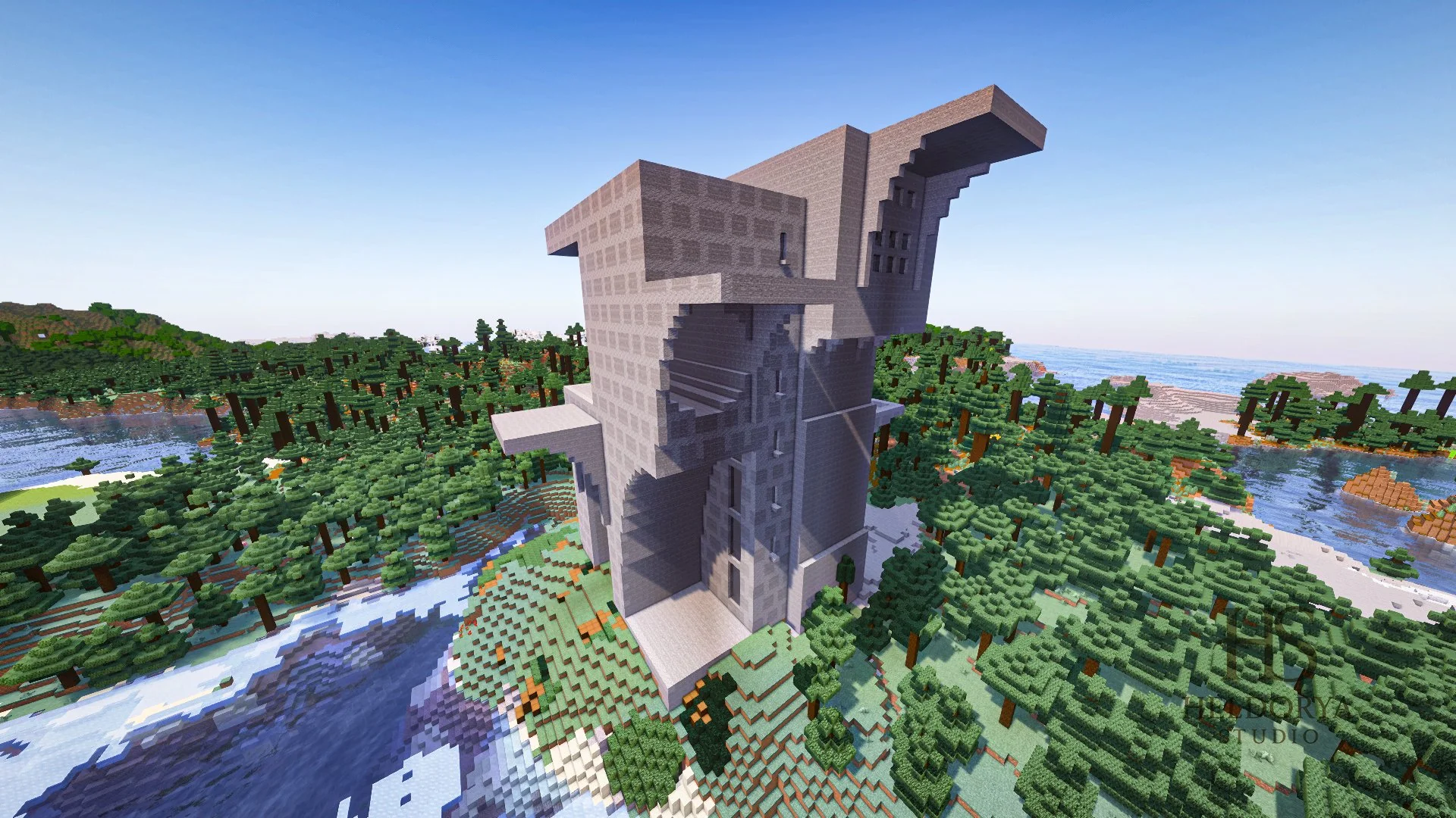 Brutalist Sky Citadel Mega Base - Schematic & Litematic - Image 2
