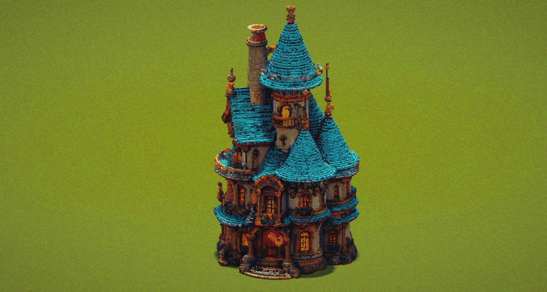Cyan fantasy Tower House - Image 2