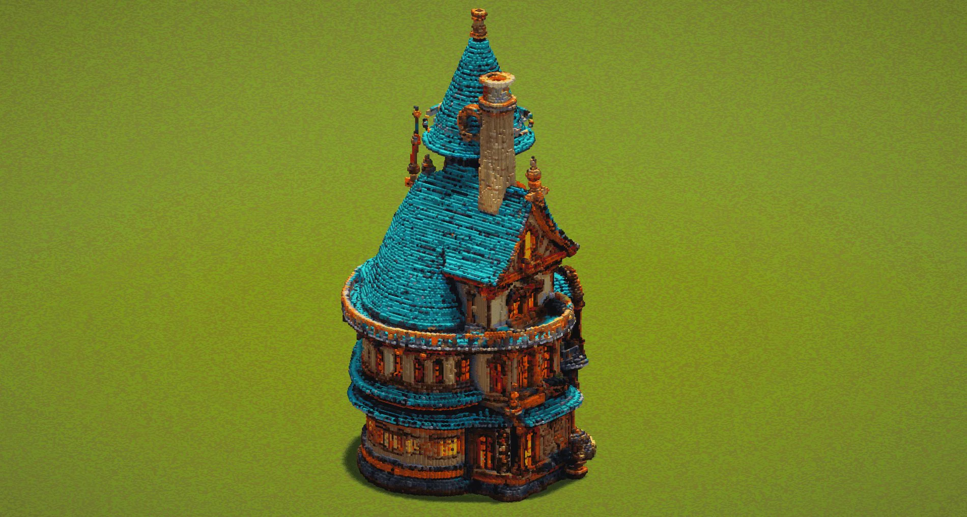 Cyan fantasy Tower House - Image 3