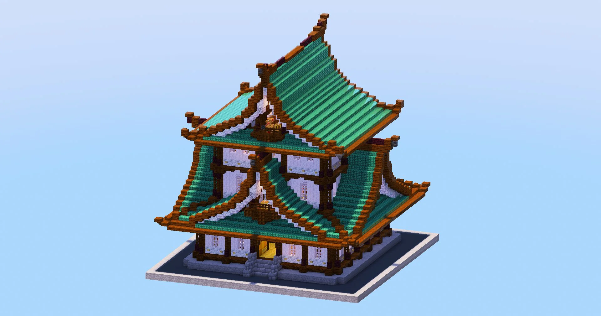Dark Prismarine Japanese Temple - Image 2