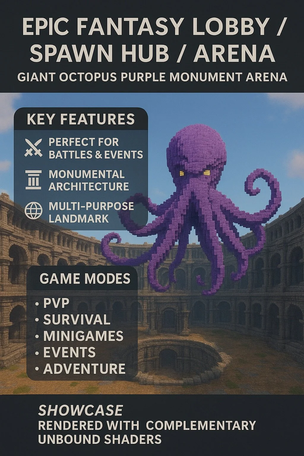 Giant Octopus Purple Monument Arena - Image 9