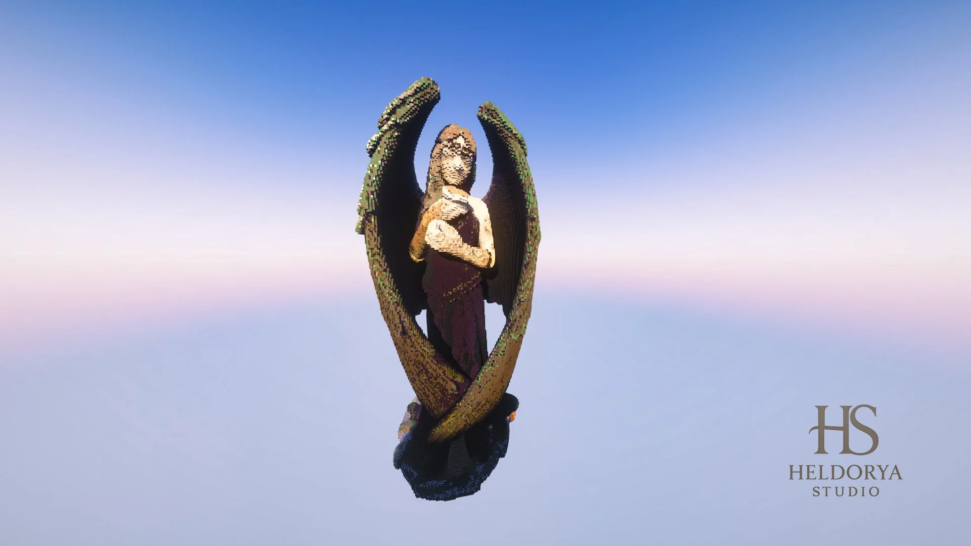 Gothic Fallen Angel Statue | Giant Fallen Angel | Ultra-Detailed Gothic Monument for Minecraft - Image 2