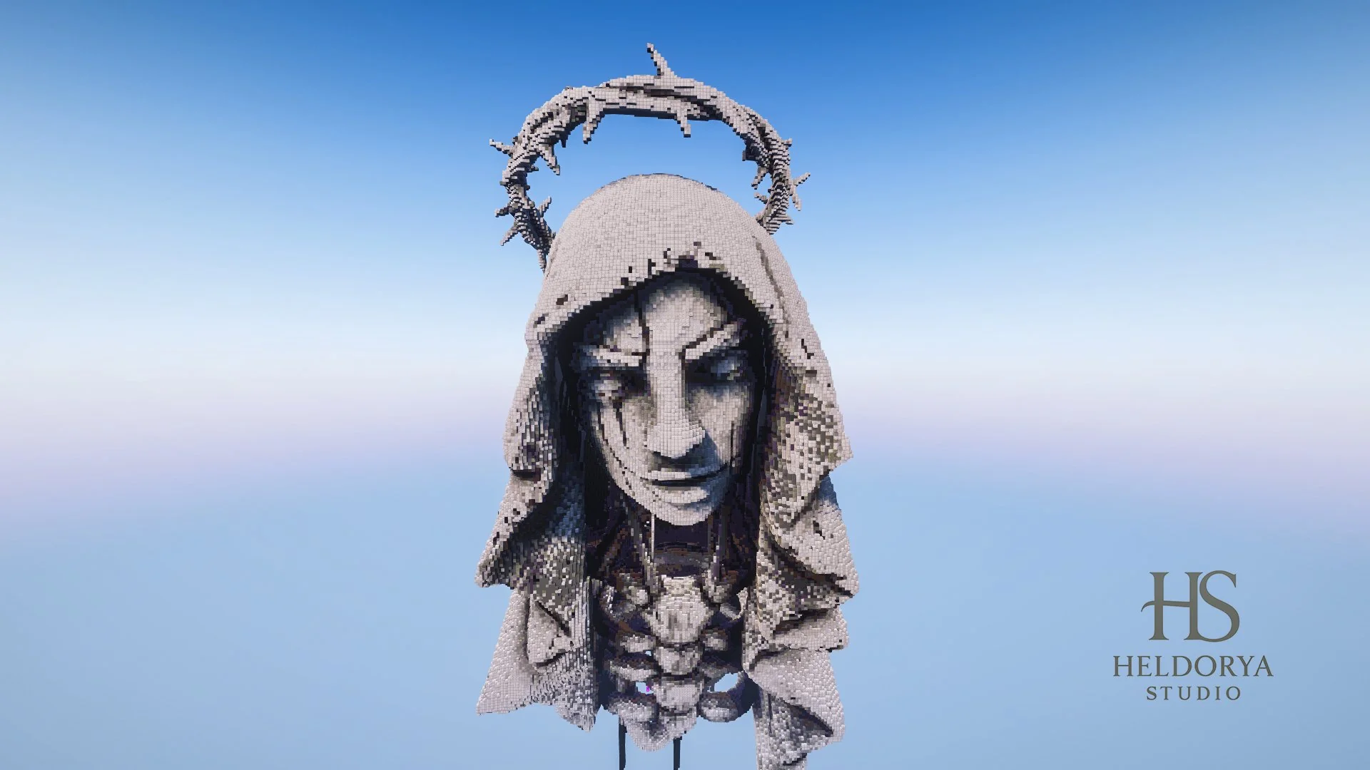 Gothic Fallen Angel Statue | Giant Fallen Angel | Ultra-Detailed Gothic Monument for Minecraft - Image 3