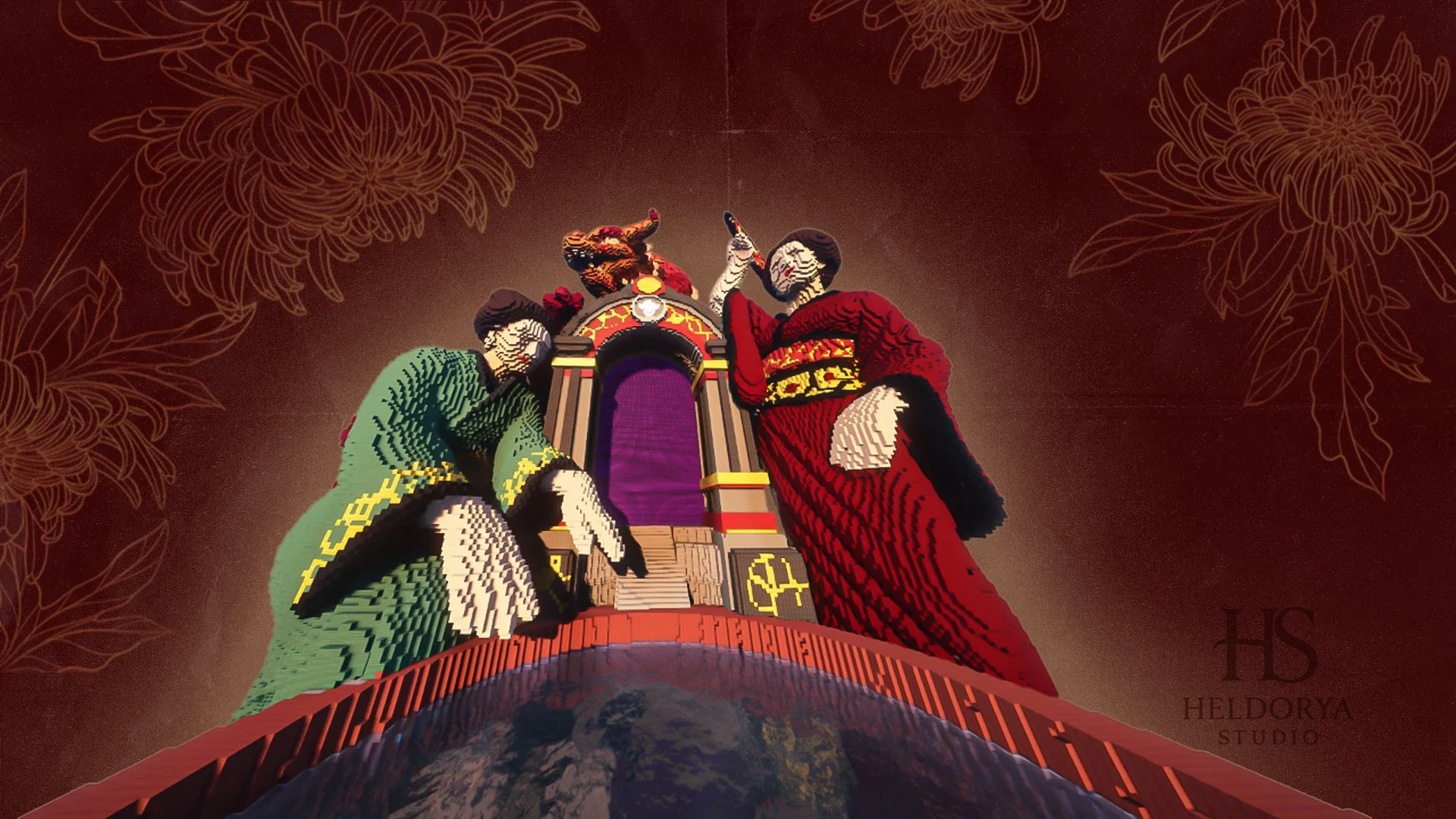 Japanese Realistic Geishas Monument | Portal | Temple - Image 4