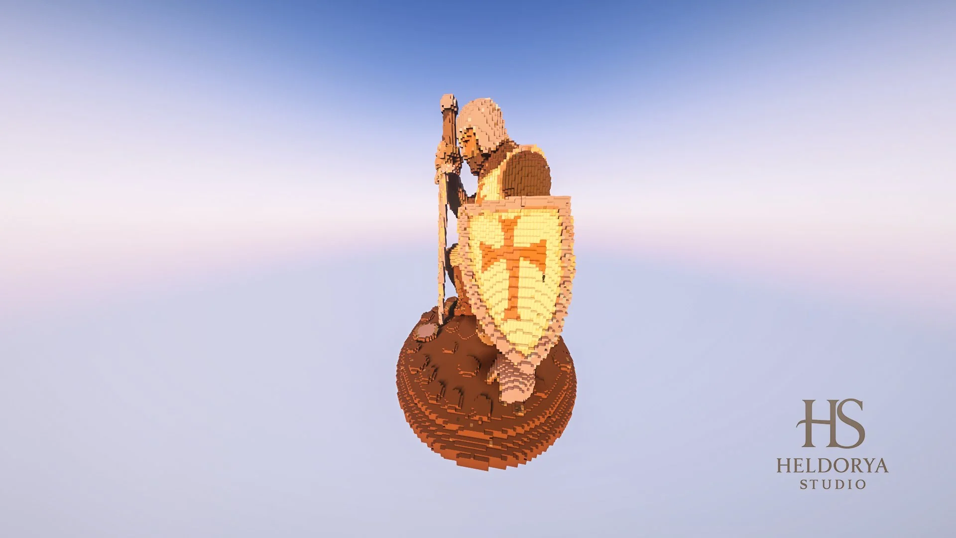 Knight Templar Diorama – Medieval Crusader Statue - Image 2