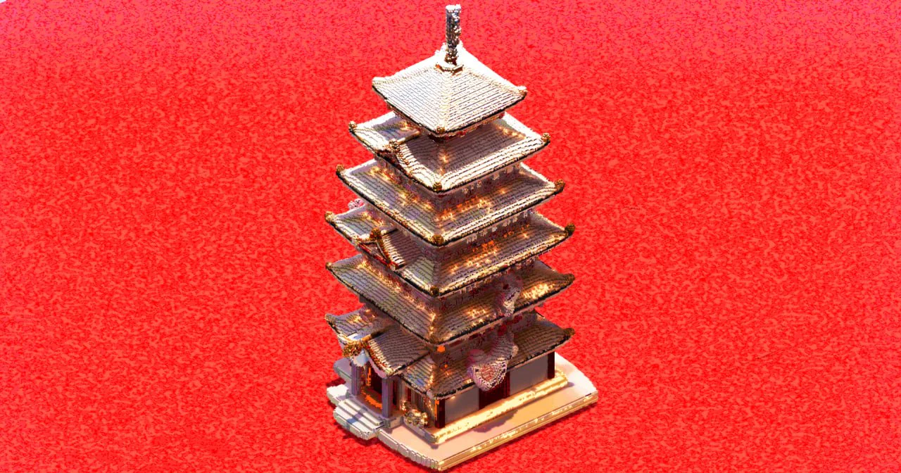 Pink Japanese Pagoda - Image 2
