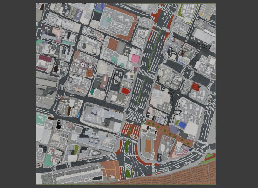 Shinjuku, Tokyo, Japan 1:1, 35°41'37''N 139°42'01''E, 450x450 Blocks Modern City Map - Image 4