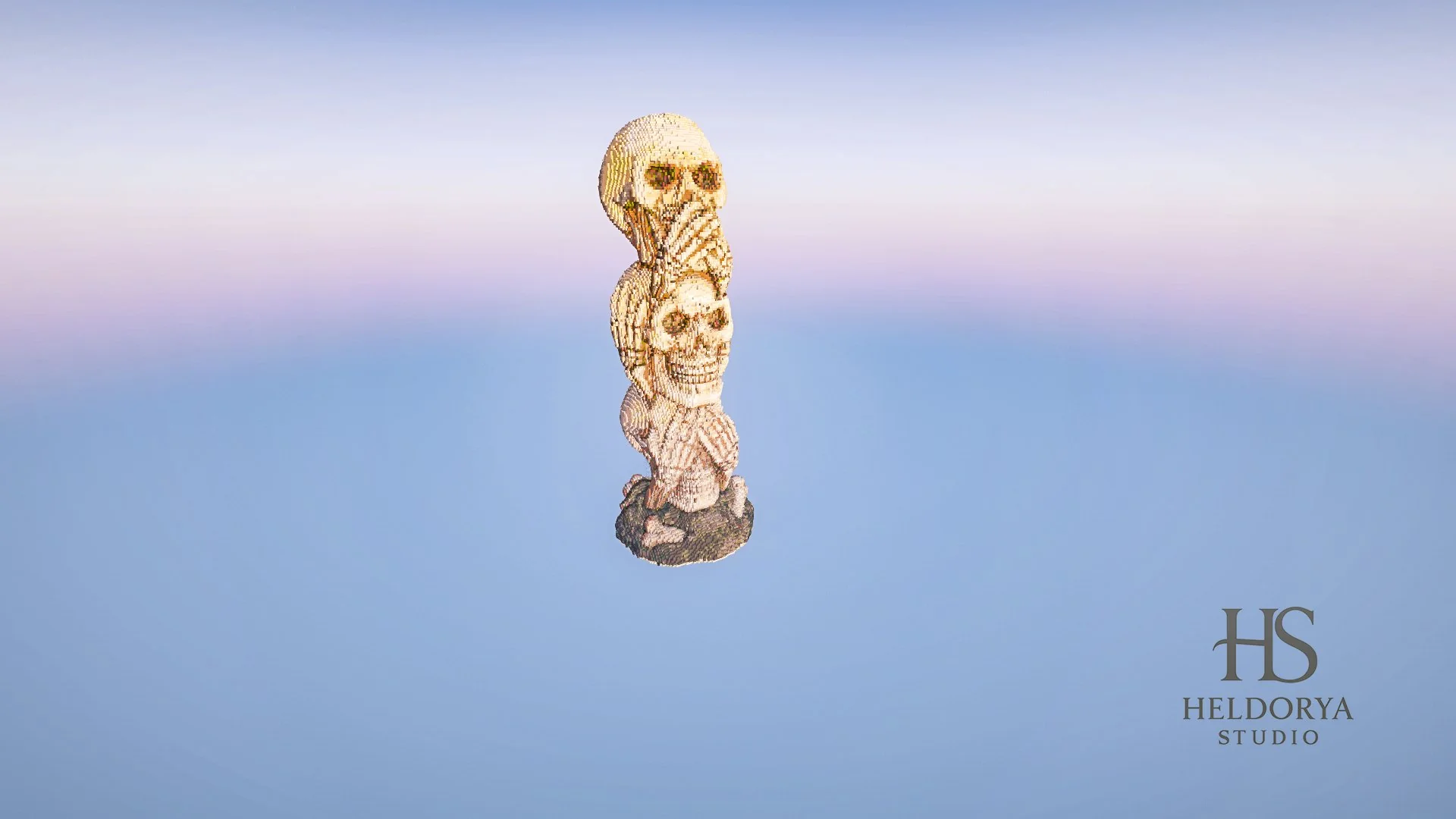 Skulls Statue | Giant Skulls | Ultra-Detailed Gothic Monument for Minecraft - Image 2